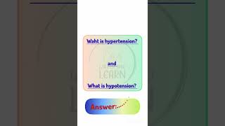 Hypertension and Hypertension education informative hypertension hypotension viralshorts [upl. by Georg16]