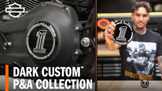 HarleyDavidson Dark Custom Parts amp Accessories Collection Overview [upl. by Llekram319]