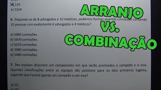 ANÁLISE COMBINATÓRIA  8 QUESTÕES CONCURSO [upl. by Refinney]