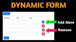 Add Remove Dynamic Input Fields in a PHP Form with jQuery and Submit using Ajax [upl. by Steinway949]