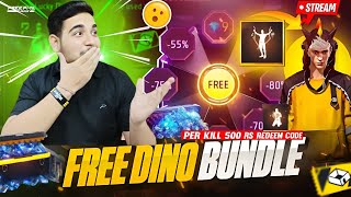 FREE FIRE LIVE NEW DINO BUNDLE GIVEAWAYCUSTOM ROOM TEAMCODE FF GIVEAWAYlokeshgamerlive [upl. by Mayrim]