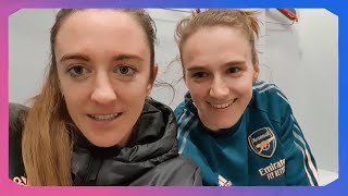 VLOG  Gym sessions match day amp Viv rocking the guitar 🎸⚽  Lisa Evans amp Vivianne Miedema [upl. by Annahc]