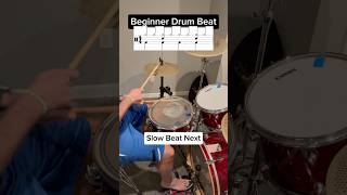 Basic beginner drum beat to get you started playing on the drum kit beginnerdrumlesson playdrums [upl. by Levy774]