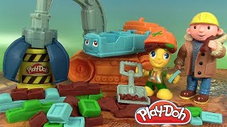 Play Doh Town Excavator Diggin Rigs Bob the Builder [upl. by Annaxor]