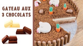 RECETTE GÂTEAU AUX 3 CHOCOLATS DE PÂQUES [upl. by Meingoldas]