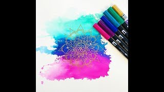 Watercolor Background Using Brush Pens [upl. by Martreb]