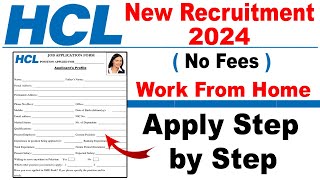 HCL Recruitment 2024 Apply Online  Work From Home  HCL Hiring 2024  Private Jobs in India 2024 [upl. by Hnacogn]