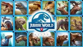 ALL 68 RARES UNLOCKED JURASSIC WORLD ALIVE [upl. by Annait830]