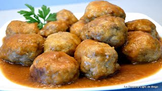 Receta de Albondigas en Salsa Española explicada Paso a Paso [upl. by Eicyac120]