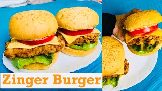 Zinger Burger 🍔 Crispy Chicken Burger and Burger SauceHow to make Zinger Burgermalayalam [upl. by Salas]