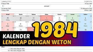 KALENDER 1984 LENGKAP DENGAN WETON [upl. by Sigismond]