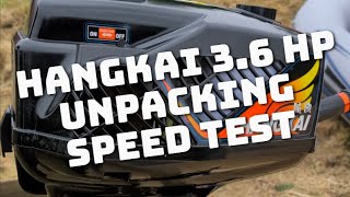 HANGKAI 36 HP Outboard Motor Unpacking and Speed Test boat [upl. by Euqinommod]