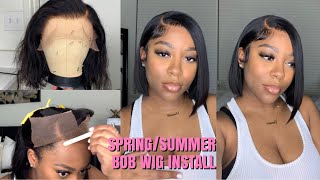 BEST 100 PRECUT BOB WIG FOR SUMMER  BEGINNER FRIENDLY GLUELESS WIG INSTALL  Nadula Hair [upl. by Lidstone]