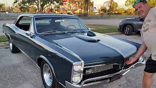 67 GTO 4 speed hood tach beautiful restoration long term ownershipguys 1st car really sweet [upl. by Aiynat233]