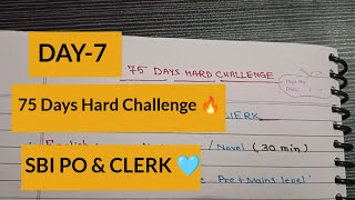 Day7  75 Days Hard Challenge 🔥 For SBI PO amp Clerk ❤️✌️ [upl. by Einohpets844]