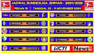 JADWAL BUNDESLIGA JERMAN PEKAN KE 10 MUSIM 20242025  BUNDESLIGA JERMAN munchenvsstpauli [upl. by Koah]