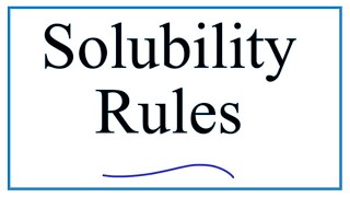 Solubility Rules Explanation amp Practice [upl. by Foley520]