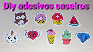 Como Fazer Adesivos caseiros  How to make stickers  adesivos de Papel  artesanato em papel [upl. by Noterb356]