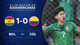 BOLIVIA vs COLOMBIA 10  RESUMEN  ELIMINATORIAS SUDAMERICANAS  FECHA 9 [upl. by Nnayr]