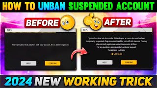 How To Unban Free Fire ID 2024  Free Fire ID Suspended Problem Solution  Recover Banned ID [upl. by Costin]