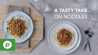 Lentil Bolognese Over Zoodles A Publix Aprons® Recipe [upl. by Enineg]