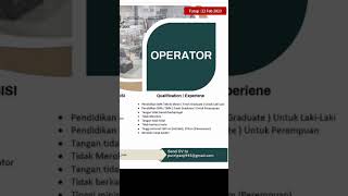 Loker Batam Operator Produksi PTPanji  Lowongan kerja Batam hari ini [upl. by Anauqat496]