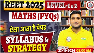 REET Maths Previous Year Question Paper level 1 amp 2 REET 2025 Maths Syllabus amp Strategy [upl. by Cohn]