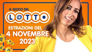 Estrazione in diretta del Gioco del Lotto e del Simbolotto di Sabato 4 Novembre 2023 [upl. by Auqined]