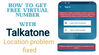 How to get free USA virtual phone number with Talkatone  location problem fixed [upl. by Htebasile]