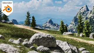 How to make Stunning Landscape in Blender  Tutorial [upl. by Martens]