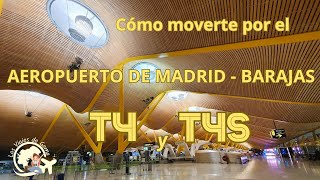 Tour por AEROPUERTO MADRID BARAJAS T4 Y T4S Cómo moverte por las terminales tiendas restaurantes [upl. by Ynaffat879]