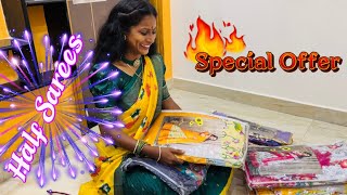 Order on what’s app 8106337153 festival specialoffer halfsarees trending bandhani bathukamma [upl. by Richlad]