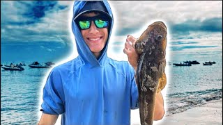 MASSIVE FLATHEAD off a remote pier [upl. by Teirrah]