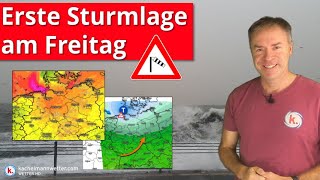 Am Freitag erste Sturmlage der Saison  Wochenende Temperaturrückgang mit kalten Nächten [upl. by Quartus531]