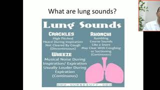 What are lung sounds Crackleswheeze Rhonchi  continuous rumbling sound high pitched sound [upl. by Shannen]