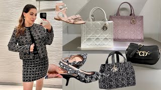 Dior Spring Summer 24 New Bags Shoes amp RTW Tweed  London Shopping Vlog  Schiaparelli [upl. by Yllek]