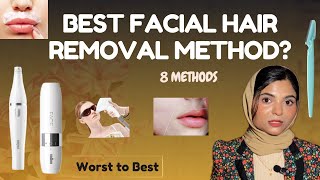 Facial hair removal methods for women ranked from worst to best  8 methods skincare [upl. by Maurita]