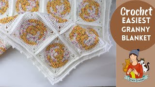 Crochet Easiest Granny Blanket Tutorial [upl. by Souvaine]