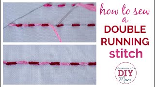 How to Do a Double Running Stitch Holbein Stitch [upl. by Luz]