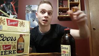 Coors banquet 1936 stubby bottle  Beer Review bonus asmr beer chug [upl. by Ylicic]