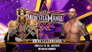 WWE 2K24  Batista vs Triple H  No Holds Barred Match at Wrestlemania 30 [upl. by Ashlan]