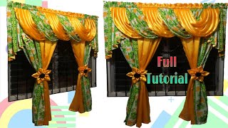 Elegant Swag Curtain  Diy simple CURTAIN Full Tutorial for beginners [upl. by Ailegra]