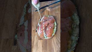 Incredible smoked salmon on Avocado amp Egg Toast shorts [upl. by Smada]