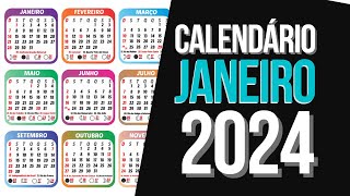 ➥ CALENDÁRIO JANEIRO 2024  DATA MÊS DE JANEIRO 2024 [upl. by Adalheid]