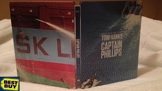 Captain Phillips SteelBook Best Buy Exclusive Bluray Unboxing  2013  Tom Hanks [upl. by Ydeh]