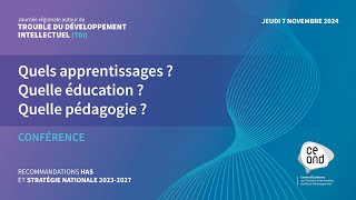 Conférence  Quels apprentissages  Quelle éducation  Quelle pédagogie [upl. by Ariam]