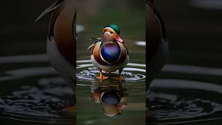 ELEGANT Mandarin Duck Swimming INSANELY Beautiful Colorful Bird in Water [upl. by Caswell847]