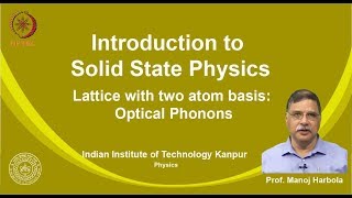 noc19ph02 Lecture 48Lattice with two atom basis Optical Phonons [upl. by Lanny838]