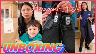 UNBOXING  AMAZON ONLINE AND HampM  I GOT A JOB themerkelsfamily unboxing amazon familyvlog [upl. by Ynaffet84]