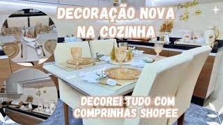 DECORAÇÃO NA COZINHA COM AS COMPRAS SHOPEETOUR COMPLETO MESA POSTA DE NATALdecorachadinhosshoppe [upl. by Nairehs540]